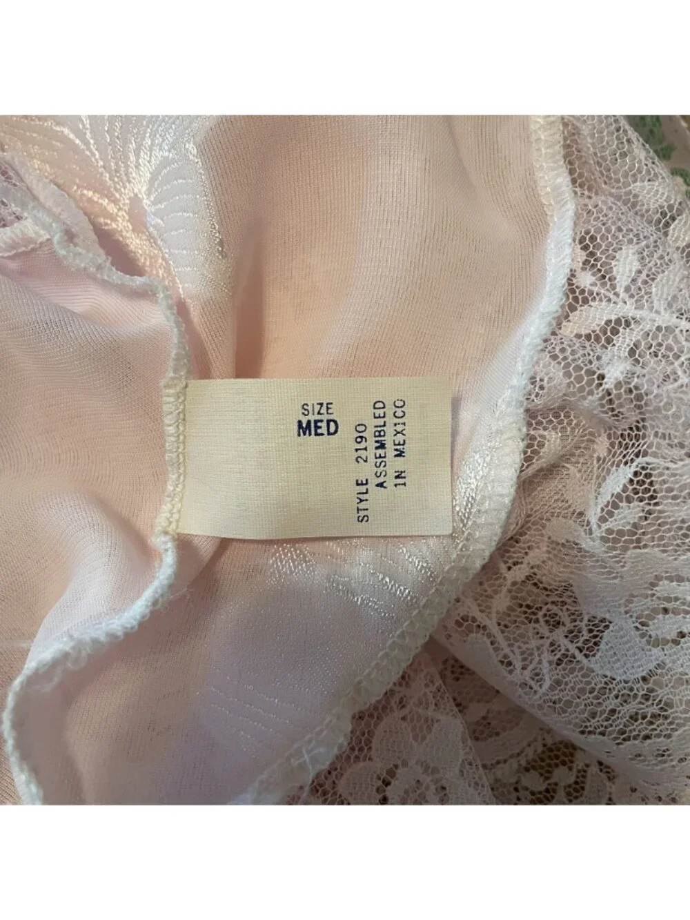 80s Vintage Sheer Lacy Pink Strappy Teddy with High Cut Legs Lingerie Size M - Picture 4 of 5